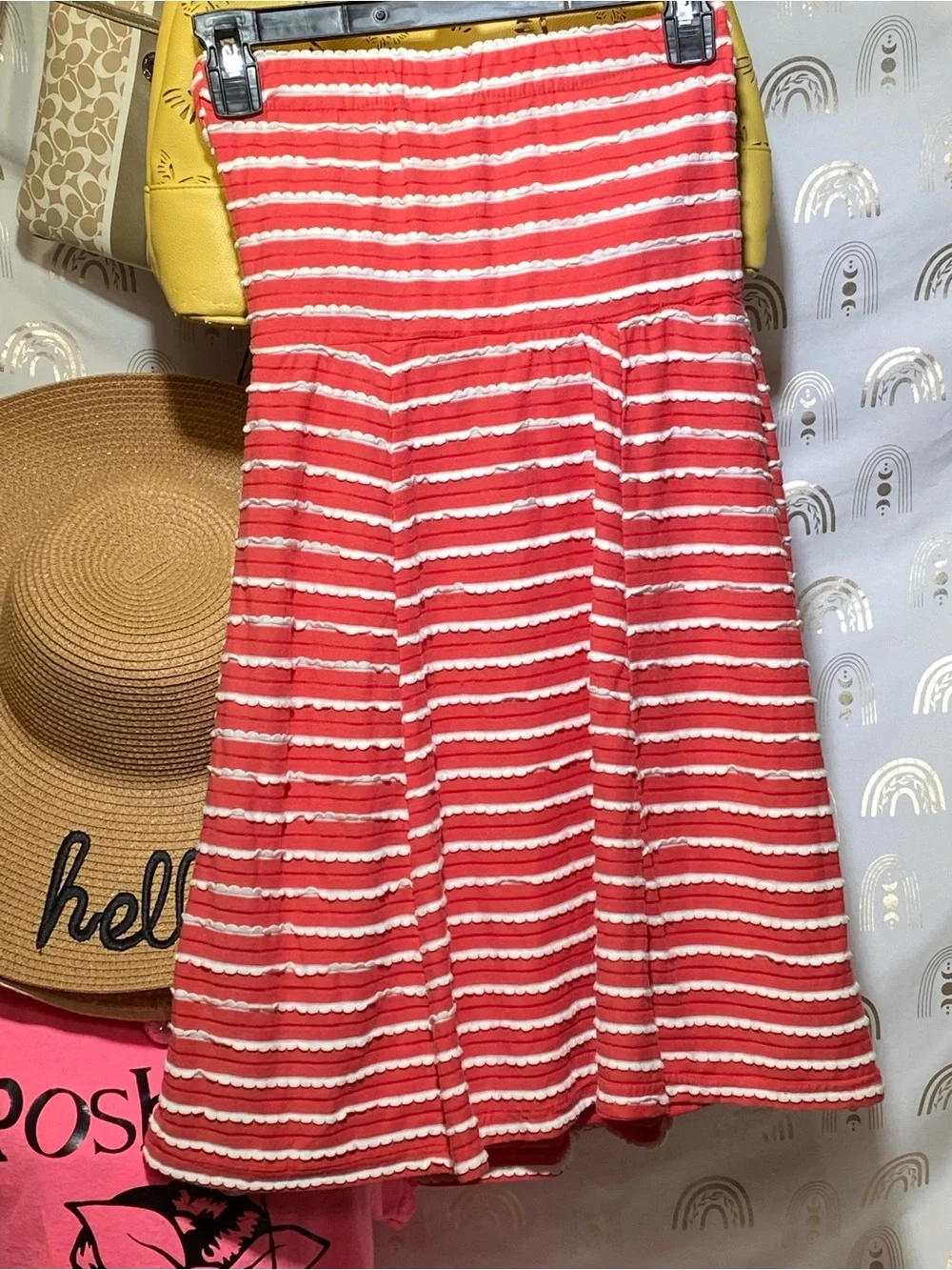 New Look Coral Tank Top with Lace Trim